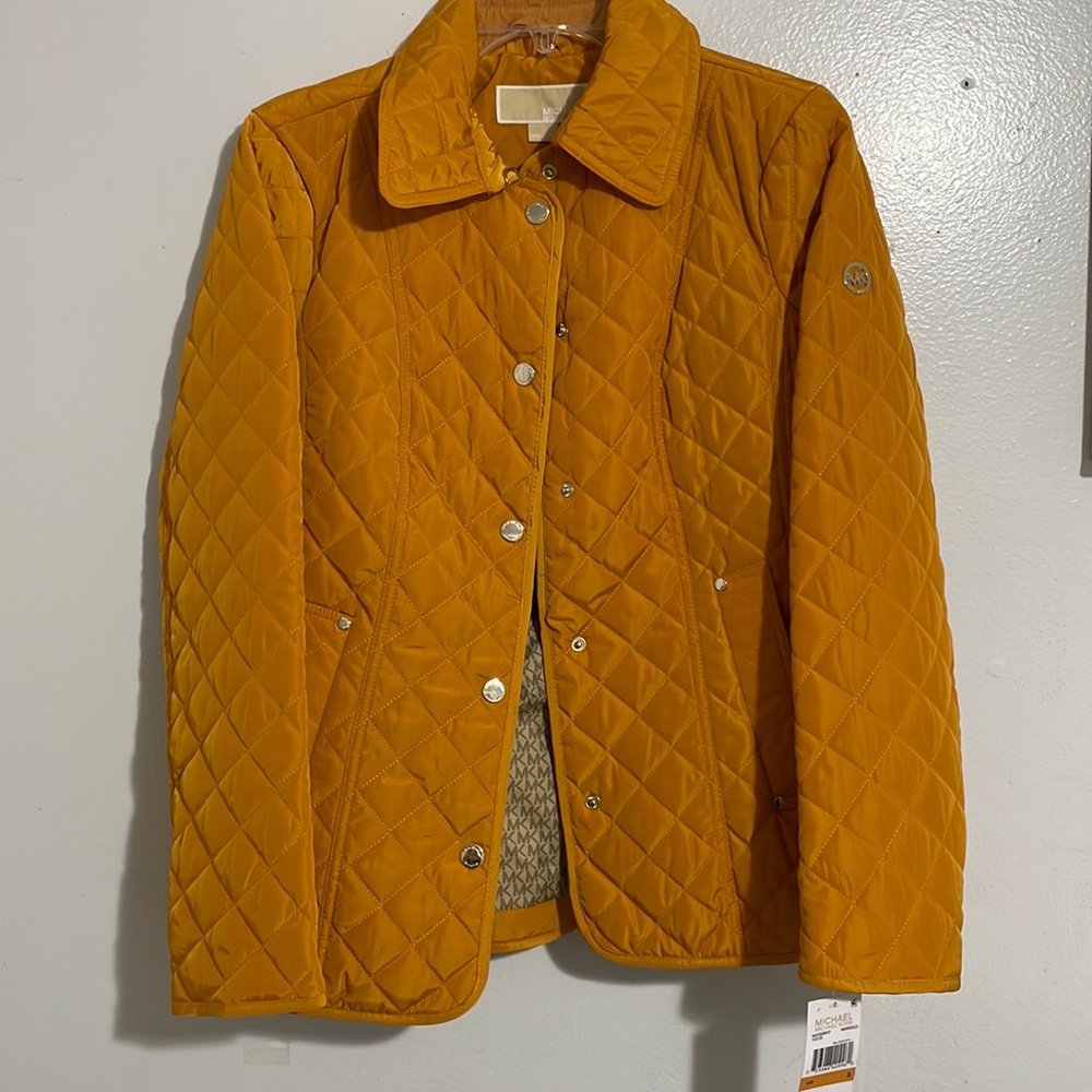 Michael Kors Small Mustard Winter Quilted Jacket